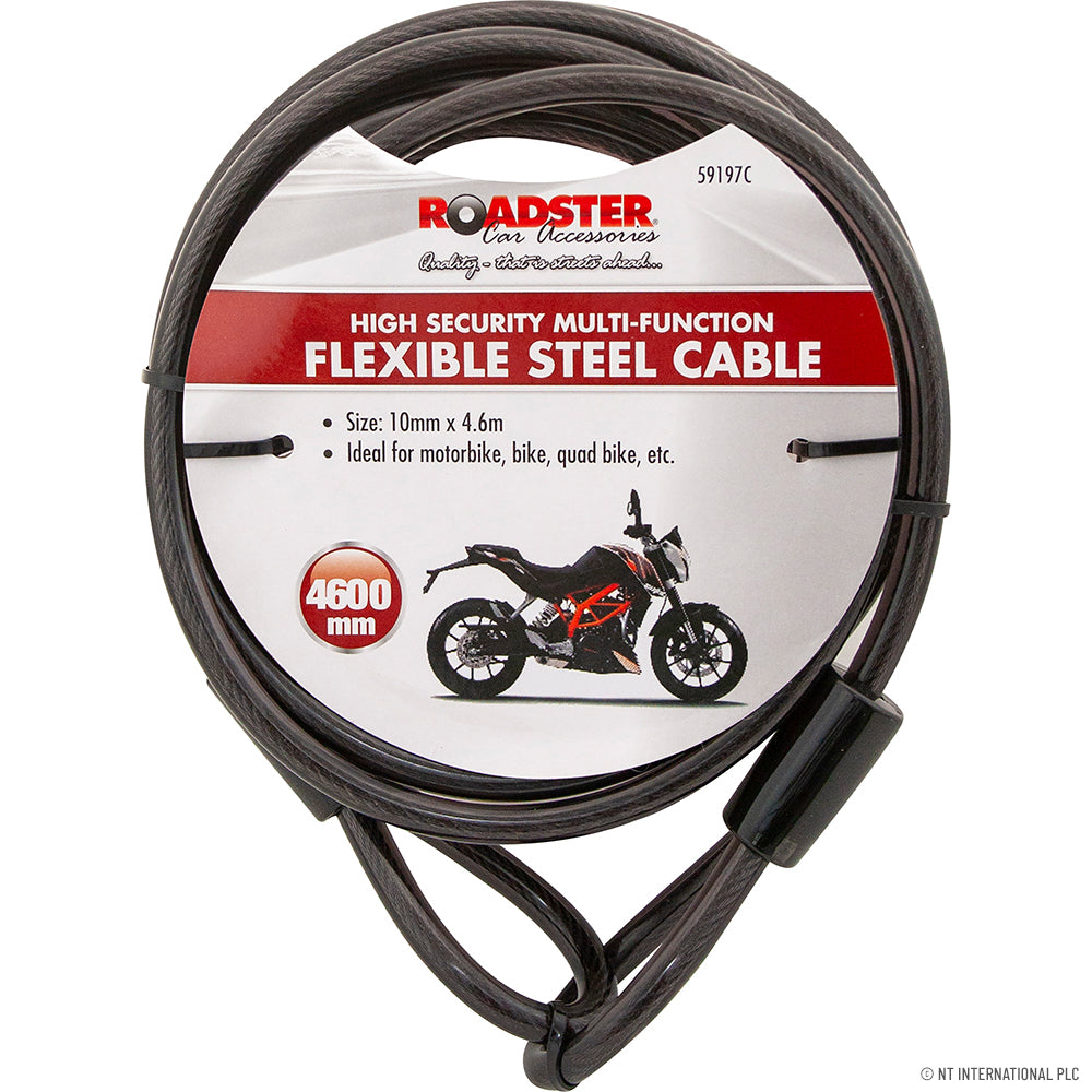 Antivol vélo câble acier souple 4,6 m - 10 mm