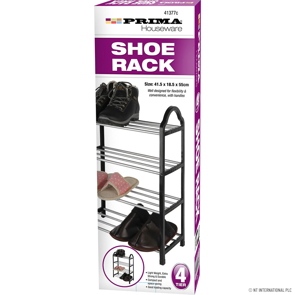 Organize Your Space with a 4 Tier Shoe Rack - Compact & Stylish.