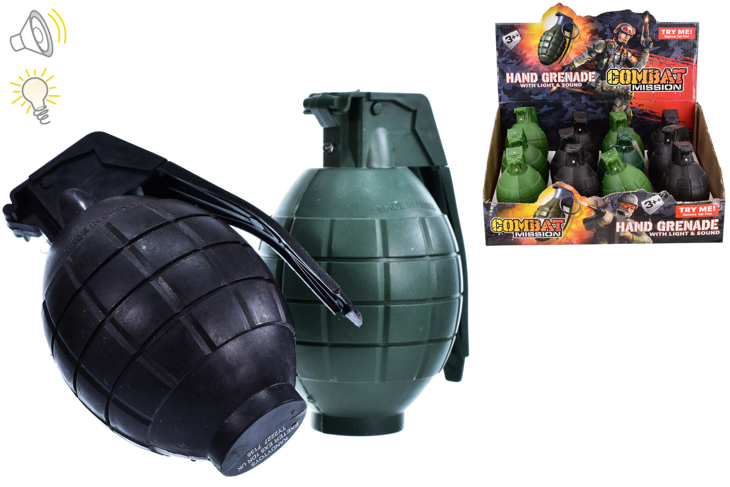Grenade jouet avec effets sonores et lumineux