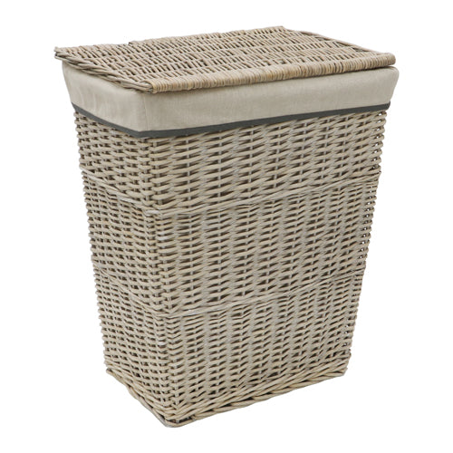 Panier à Linge Rectangulaire en Saule Arianna - Finition Antique Élégante pour l'Organisation de Votre Linge.