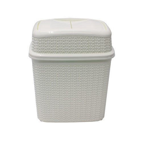 la poubelle Loop 10L à couvercle poussoir en Blanc Ivoire Élégant | Gardez votre espace propre.
