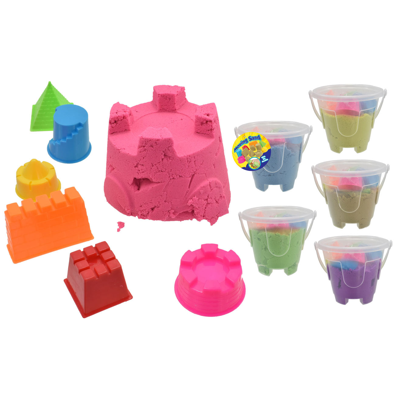 Explorez le plaisir : seau de sable mouvant en 6 couleurs éclatantes