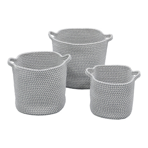 Organisez avec style grâce aux 3 paniers de rangement ronds en corde de coton Edison.