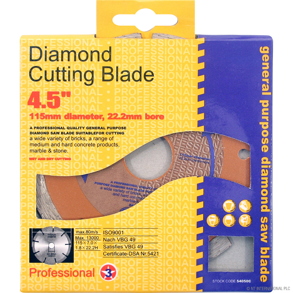 Lame de coupe diamantée 4,5" (115 mm) – Lames de qualité supérieure dorées pour une coupe de précision