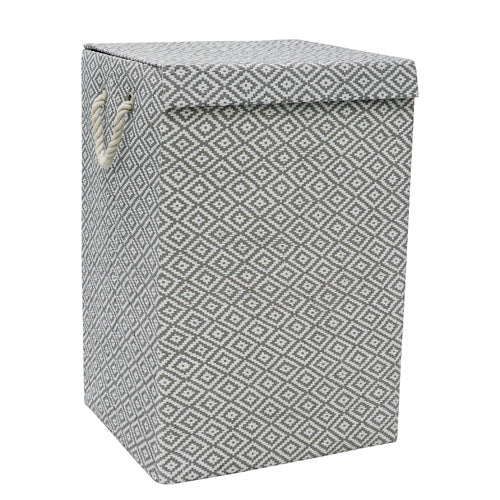 Panier à linge en papier pliable avec motif Argyle élégant - Design pratique et peu encombrant.