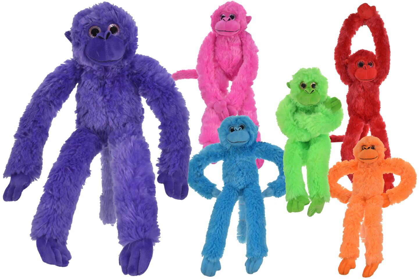 Adorables singes suspendus en peluche de 60 cm (6 modèles assortis) – Parfaits pour les salles de jeux et les cadeaux
