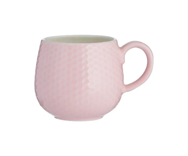 Mug rose gaufré en nid d'abeille 350ml