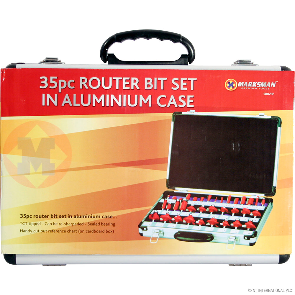 Coffret 35 fraises de défonceuse en aluminium