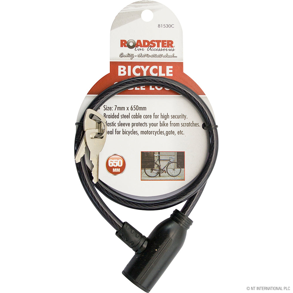 Antivol Câble Vélo 7mm x 650mm : Sécurisez Votre Vélo avec une Protection Fiable.