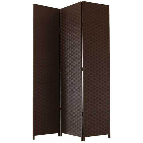Handcrafted Brown Folding Woven Paper Screen - Add Elegance to Your Space