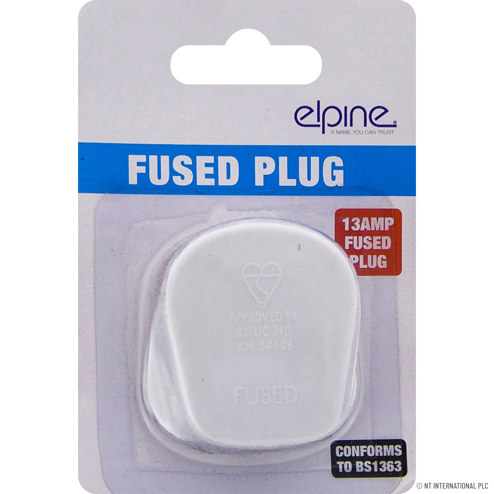 High-Quality 13A 3 Pin Plugs Fused in Elegant White – Convenient and Safe on Card