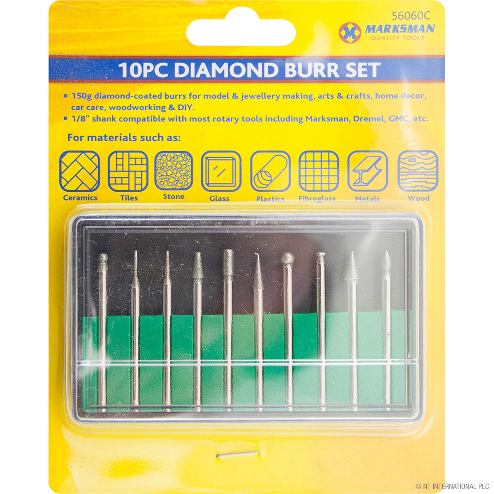 Jeu de 10 fraises diamantées de qualité supérieure – Outils de précision pour la création de bijoux et les projets de bricolage