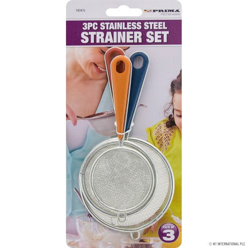 Améliorez votre cuisine avec la qualité : Ensemble de 3 passoires en acier inoxydable pour cuisiner et pâtisser sans effort.