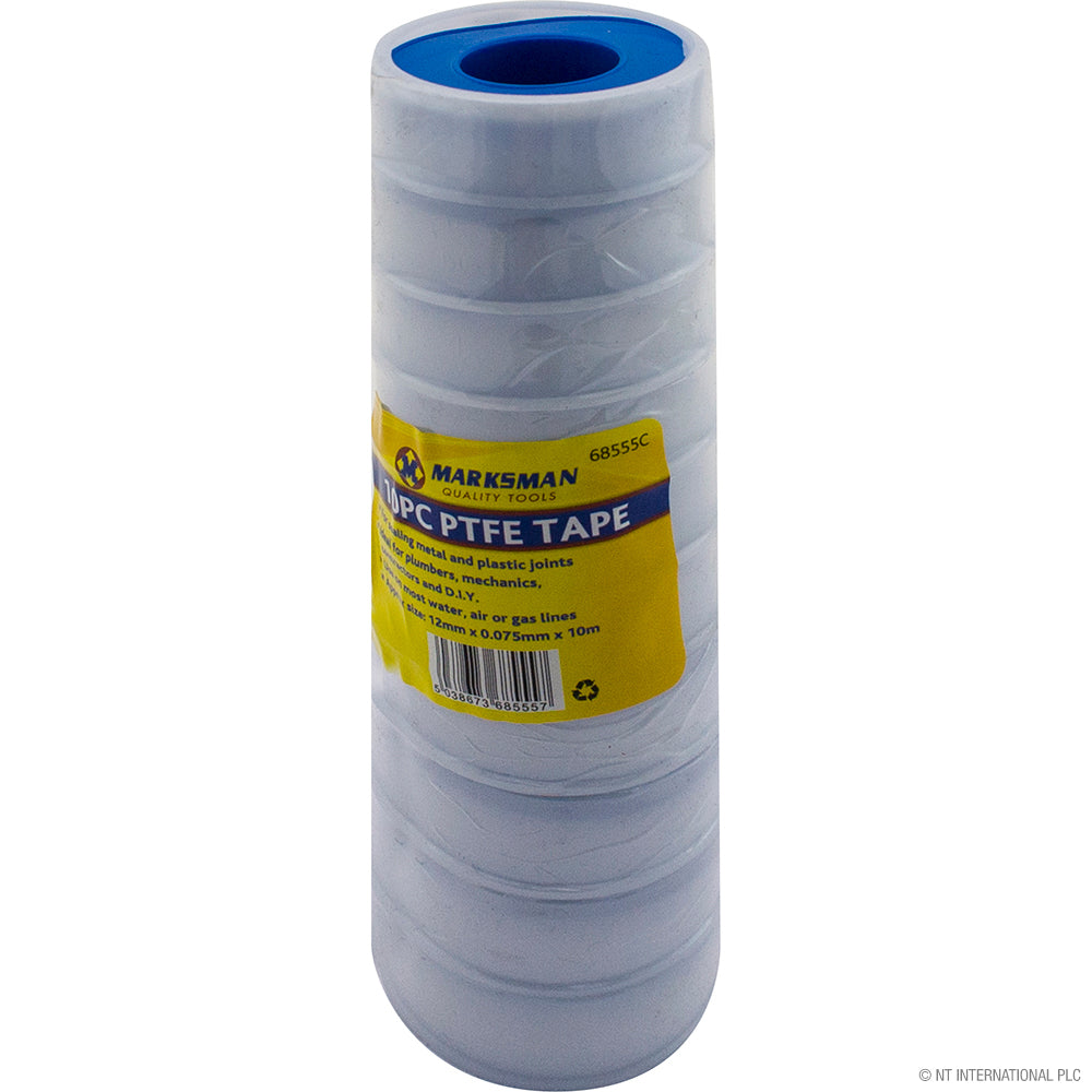 Ruban PTFE Premium 10 pièces - Dimensions polyvalentes 12 x 10 x 0,075 mm pour une étanchéité sans fuite