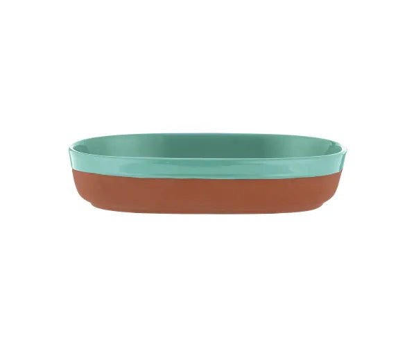 Plat Ovale en Céramique World Food Aqua 28 X 18cm - Batterie de Cuisine en Céramique de Qualité Supérieure.