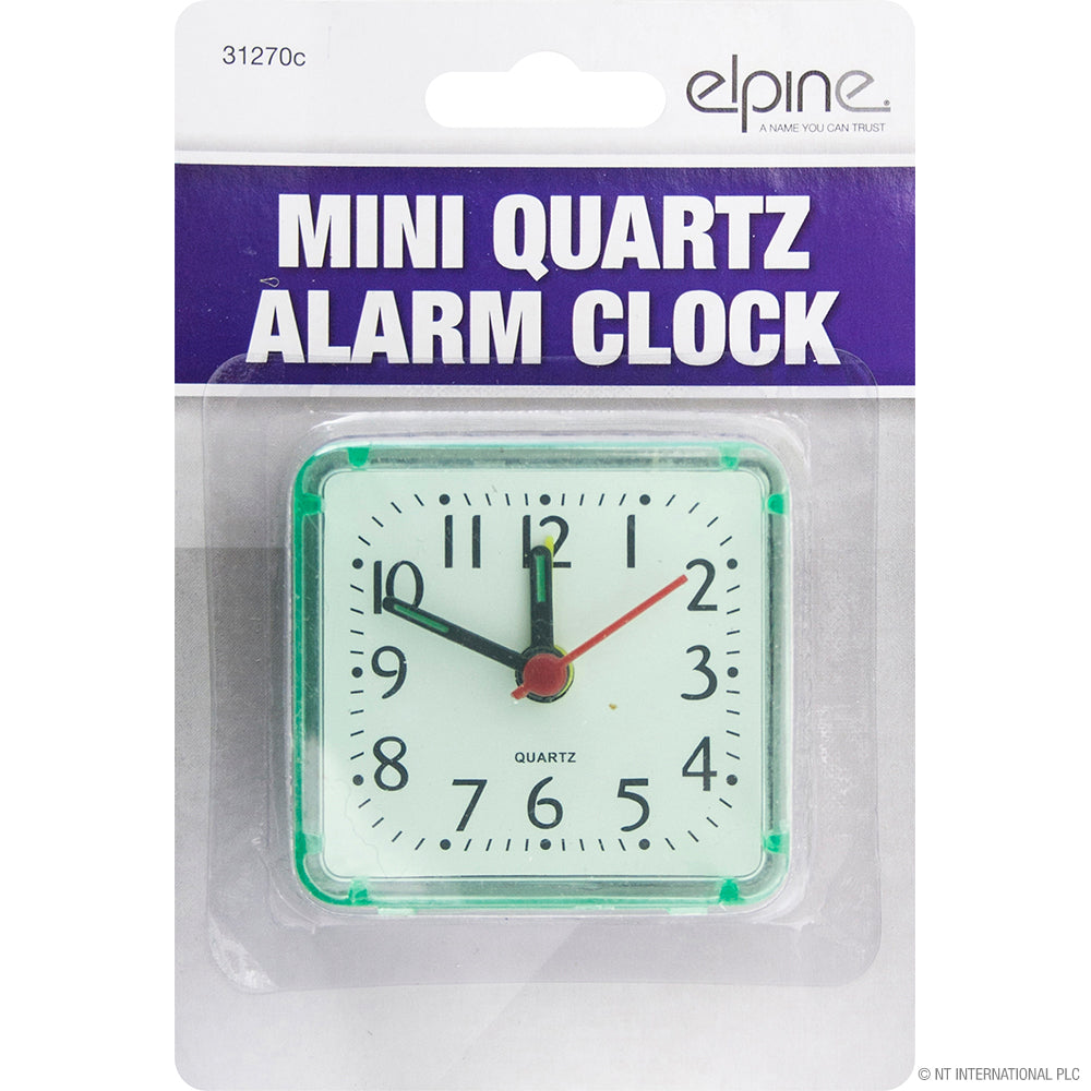 Mini réveil à quartz – Horloge compacte de 5,8 x 5,4 cm pour des matins élégants.