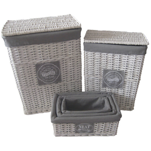 Corbeille en plastique mosaïque - Bleu/Blanc | Solution élégante et écologique.