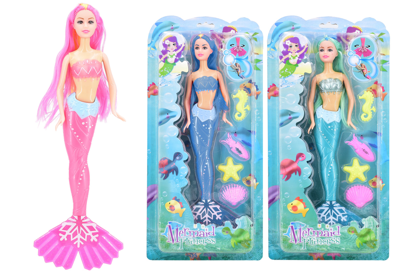 Poupée sirène de 35 cm : Jouet enchanteur en boîte vitrine
