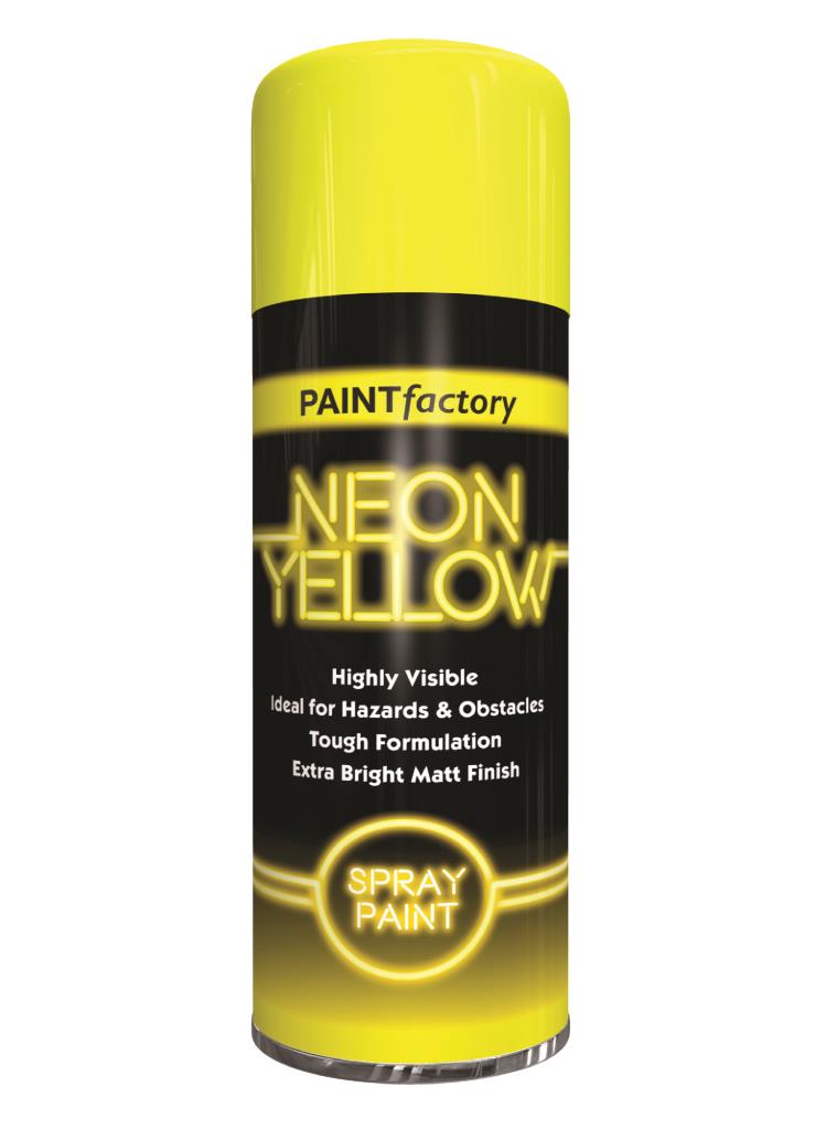 Peinture en aérosol PF jaune fluo 400 ml | Peinture fluorescente de haute qualité pour projets de bricolage