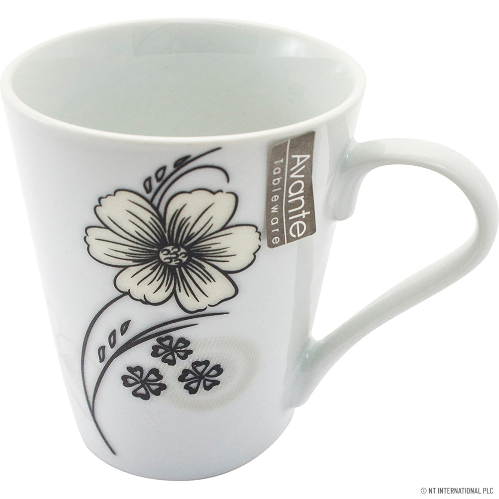 Stylish 12oz V Mug with Flower Design - Unique Ceramic Mugs for a Delightful Sip!