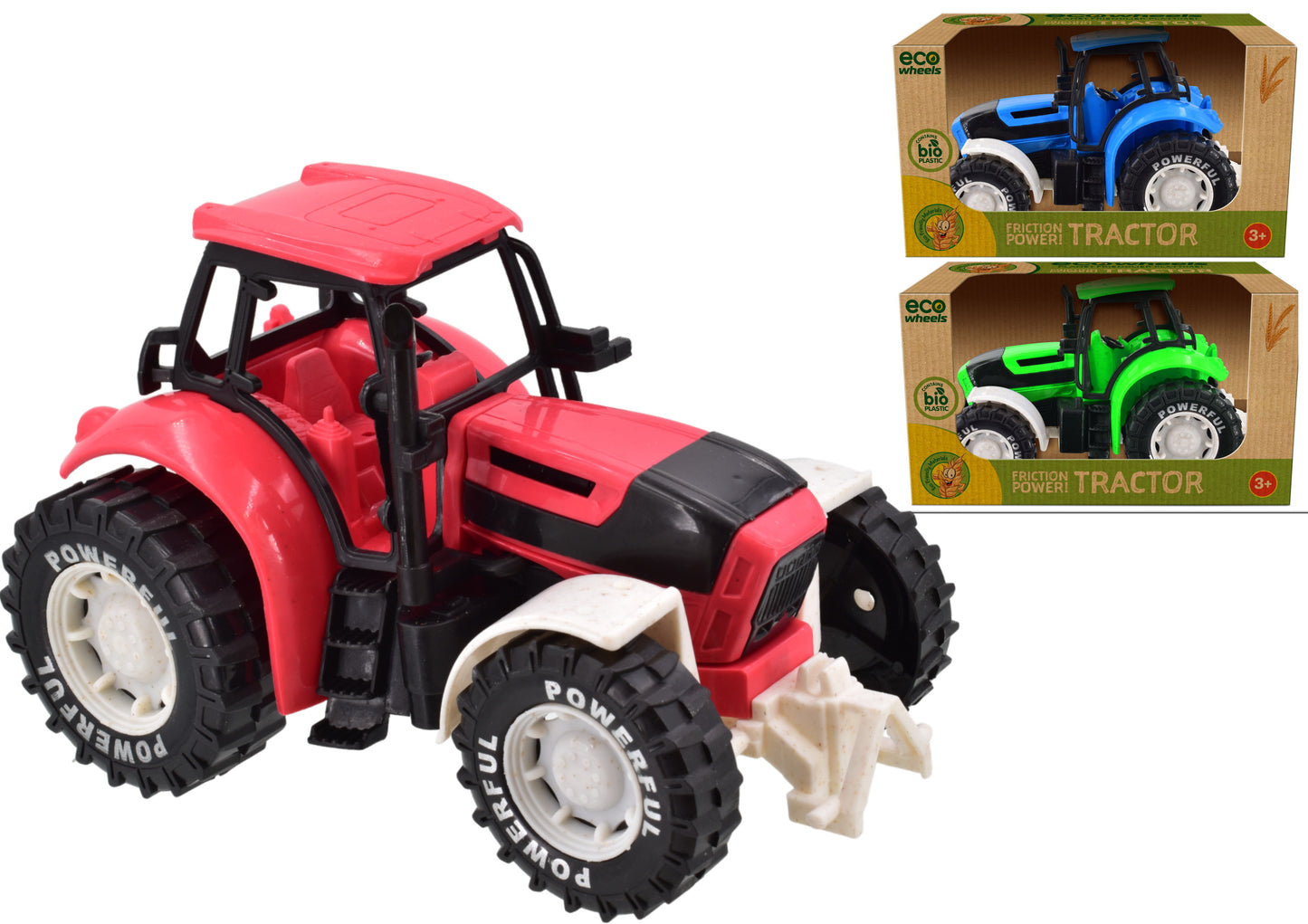 Tracteur en plastique bio Eco Wheels 21 cm (coloris assortis)