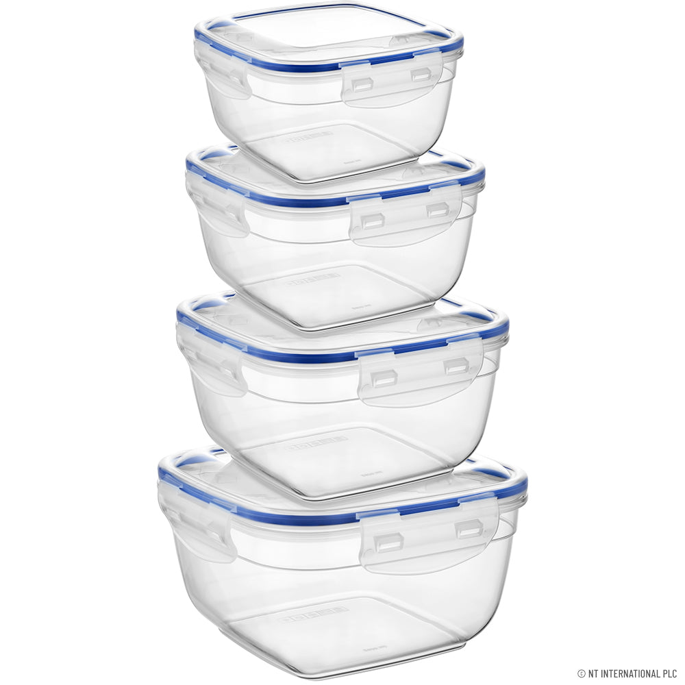 Conservez les aliments frais avec le lot de 4 boîtes hermétiques carrées (500-240ml).