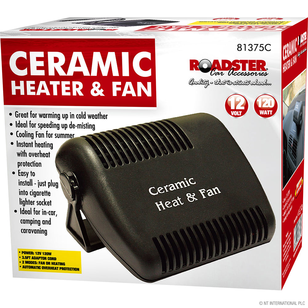 Chauffage et ventilateur de voiture en céramique 12 V efficaces 120 W | Restez au chaud sur la route.