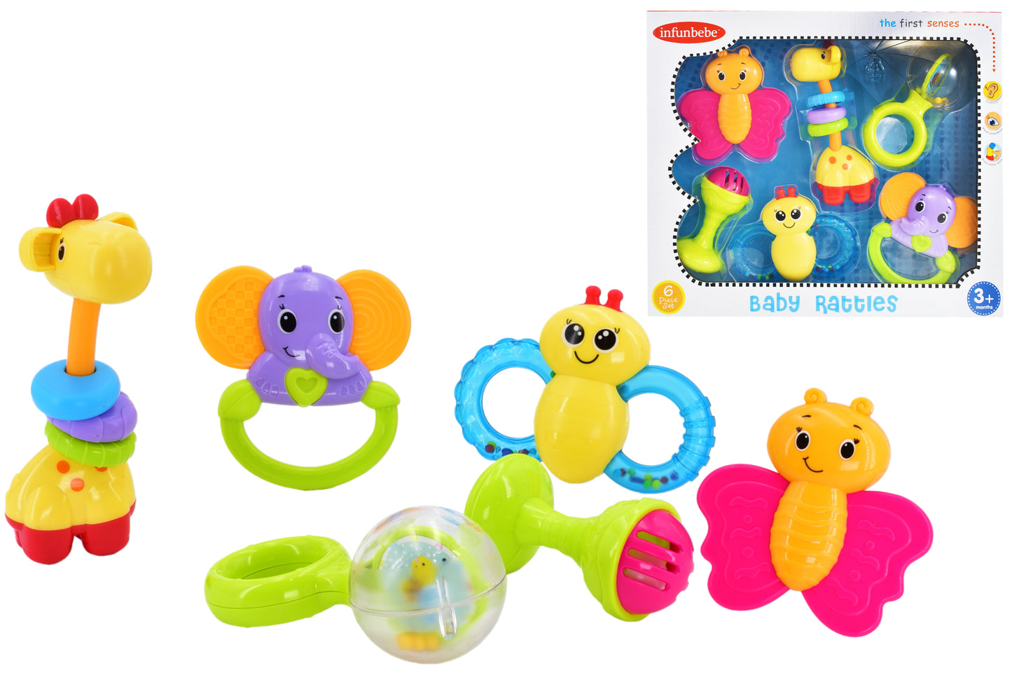 Découvrez notre adorable ensemble de hochets 6 pièces pour bébé – parfait dès 3 mois