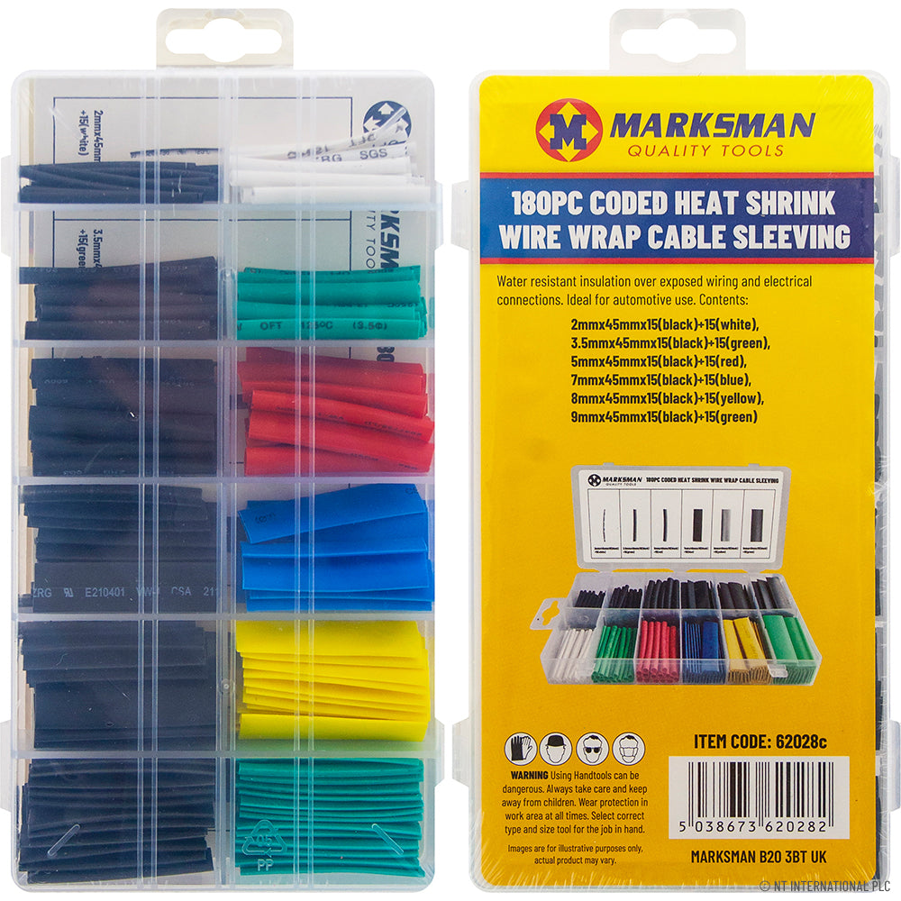 180pc Heat Shrink Wire Wrap Cable Sleeving