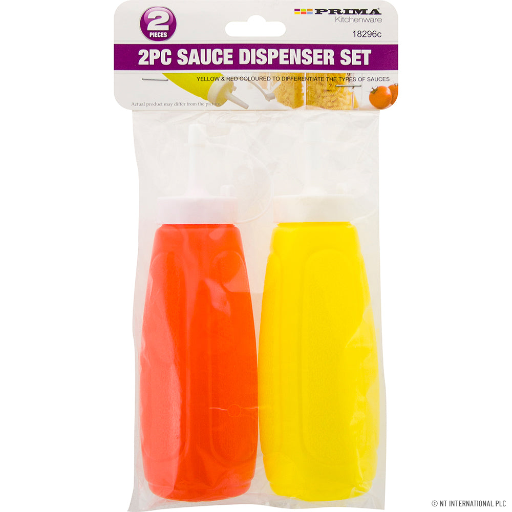 Ensemble de 2 distributeurs de sauces (moutarde et ketchup).
