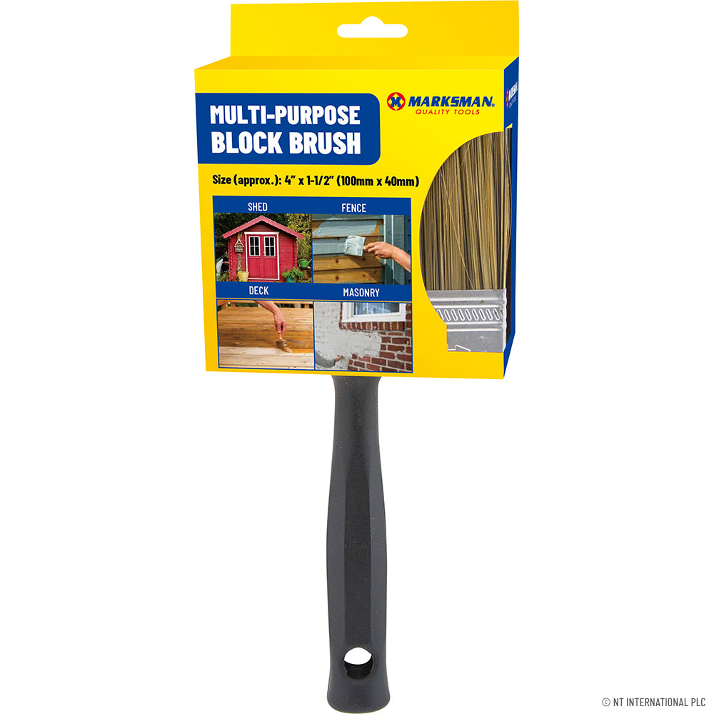 Pinceau bloc/clôture multi-usages de 10 cm – Outil de peinture extérieure durable pour la maison et le jardin