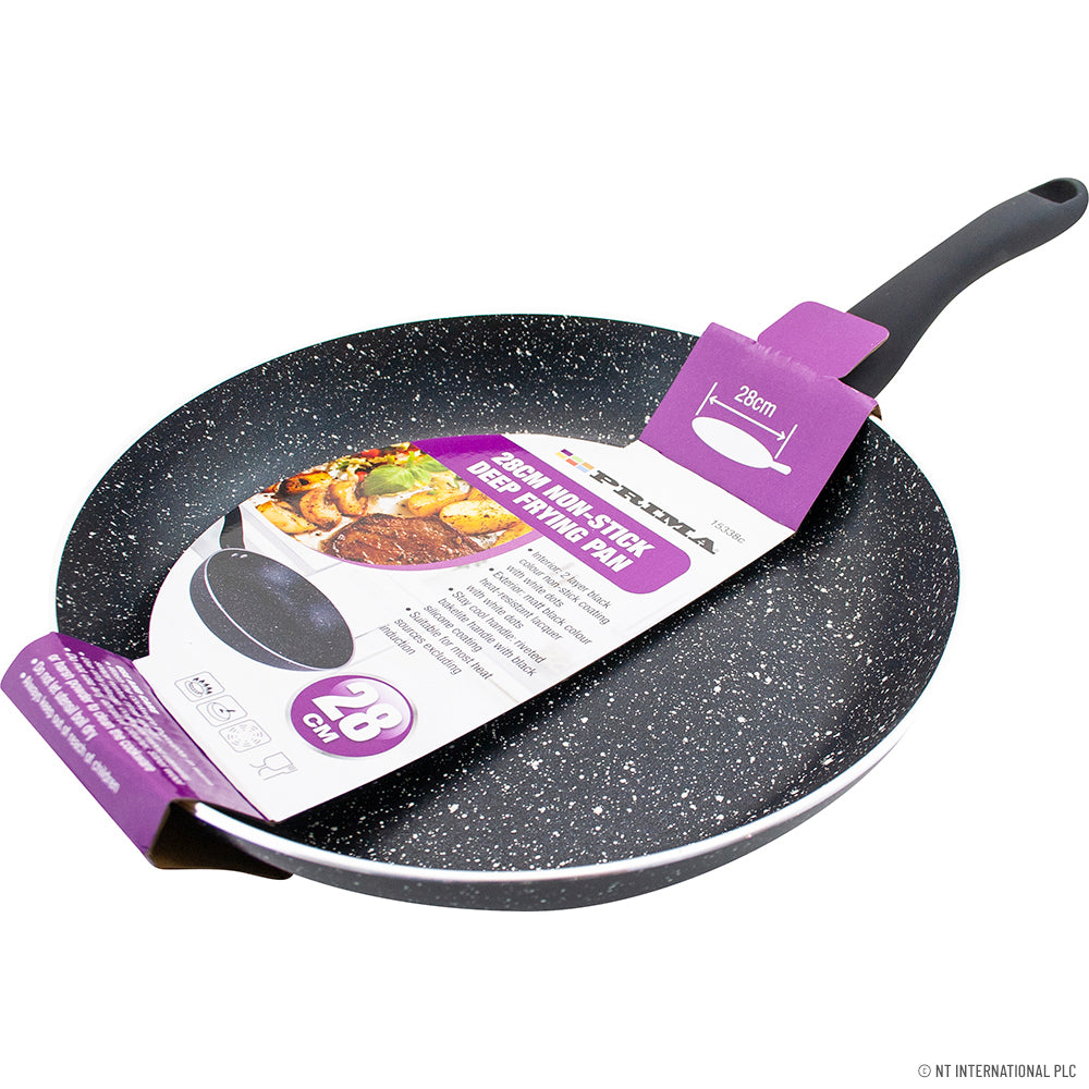 Poêle à frire forgée 28cm à pois noirs avec fond à induction – Améliorez votre expérience culinaire !