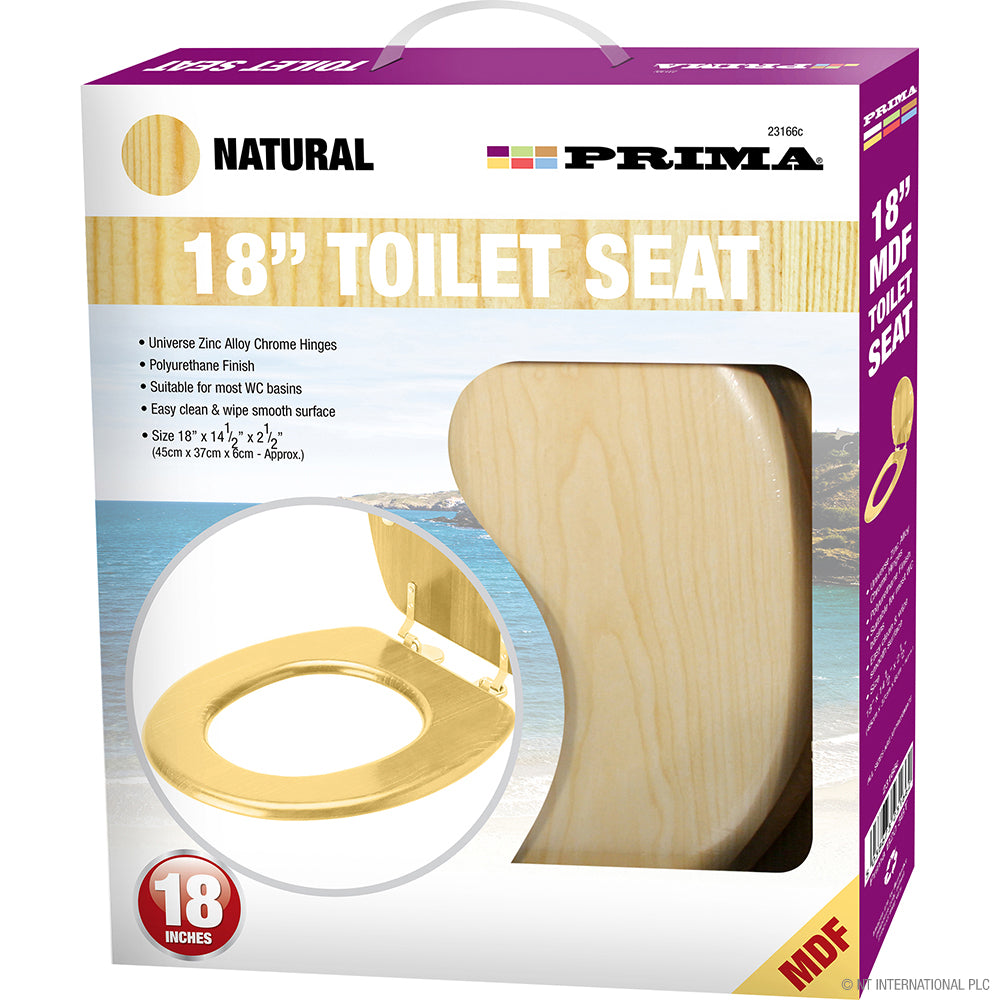 Abattant WC en MDF 45 cm (18") résistant - Pin naturel.