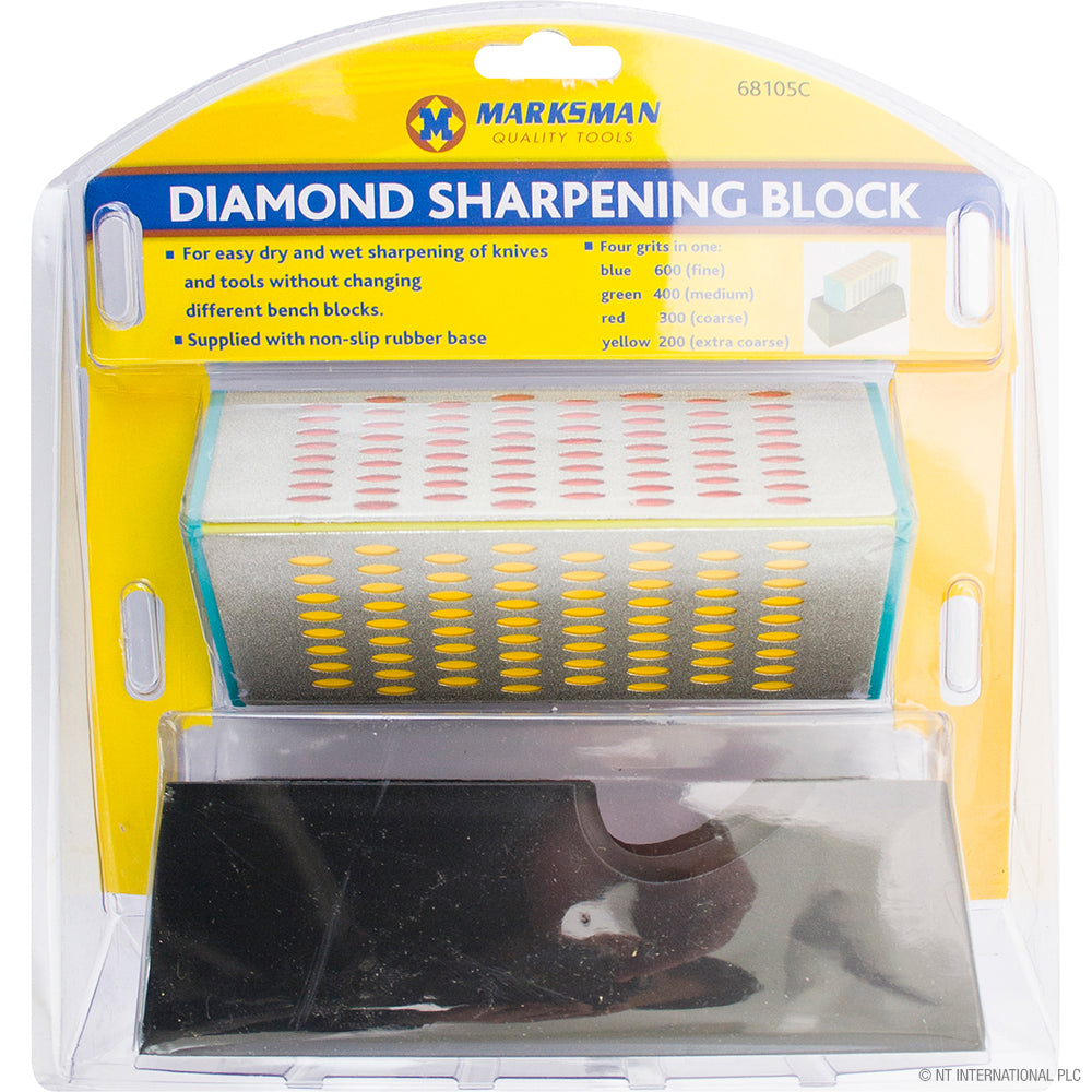 Bloc d'affûtage diamanté 4 faces pour couteaux et outils