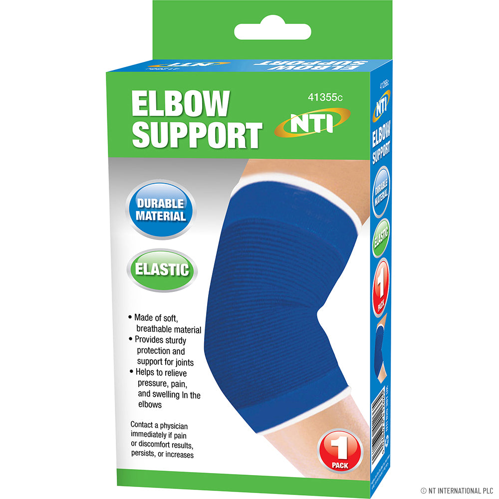 Support coude élastique bleu | Compression confortable pour un soulagement actif.