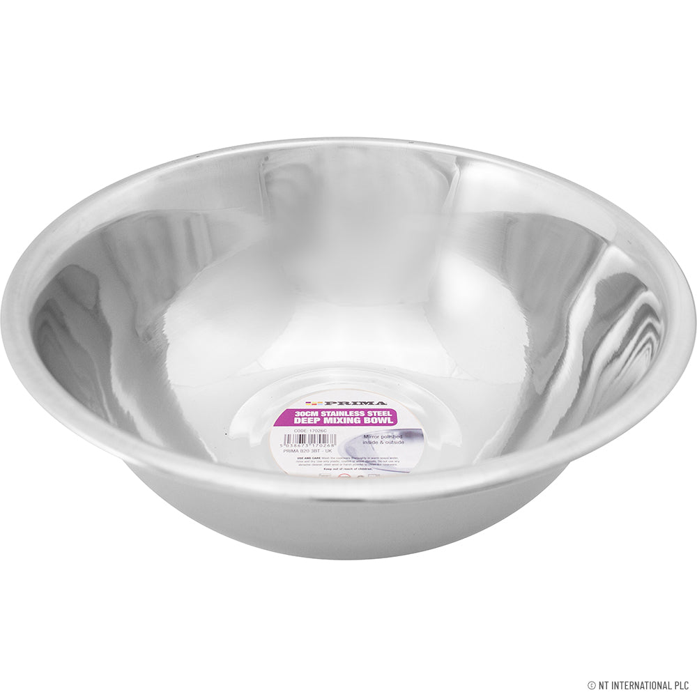 Bol mélangeur profond Premium 30cm - Acier inoxydable Idéal pour la pâtisserie et la cuisine Essentiel de cuisine durable