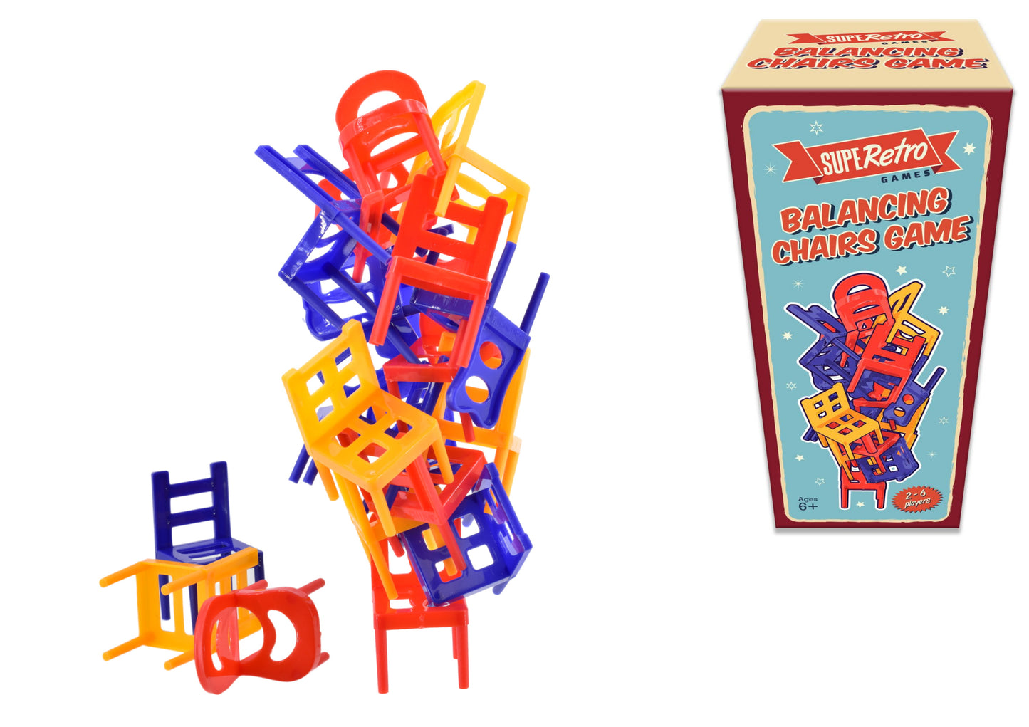 Jeu d'équilibre de chaises - Boîte de couleurs | Un jeu amusant et stimulant pour tous les âges