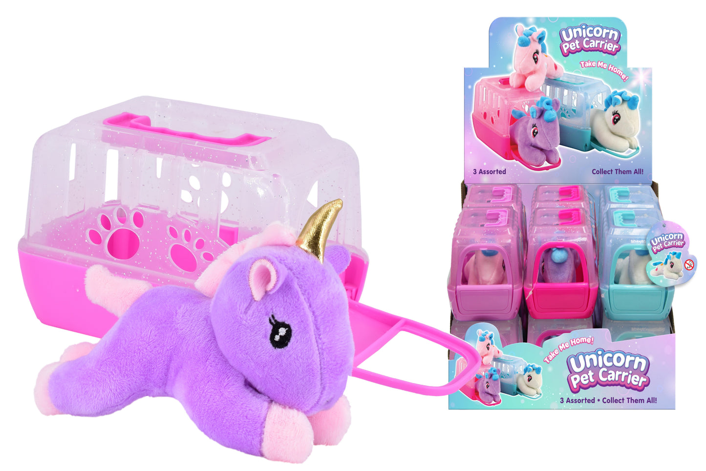Adorables ensembles de licornes en peluche dans une valisette de transport et une boîte de présentation | Cadeau parfait pour les enfants