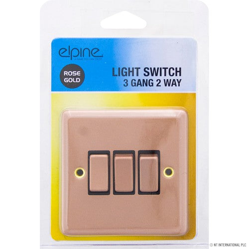Interrupteur 10A 3 bornes va-et-vient Rose Gold élégant.