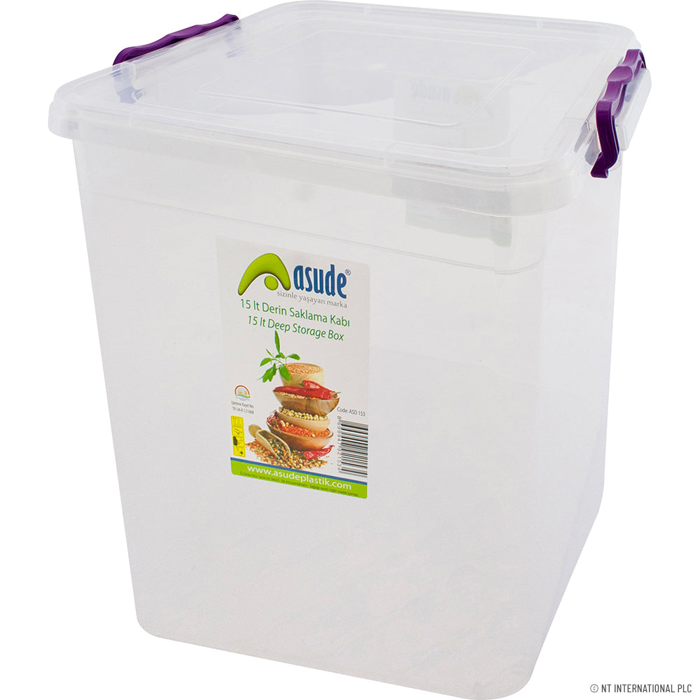 Boîte de rangement profonde 15 L - Optimisez votre espace efficacement.