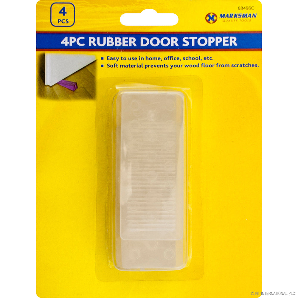 Lot de 4 butoirs de porte en caoutchouc transparent – Pour des portes sécurisées et sans dommage