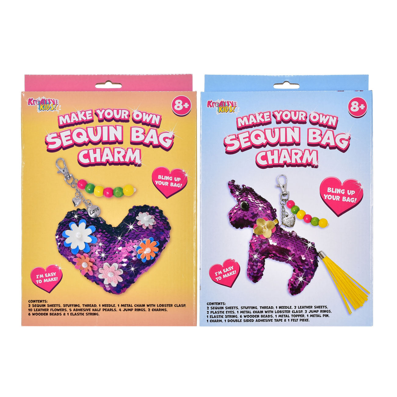 Create Your Own Sequin Bag Charms: 2 Assorted Colors
