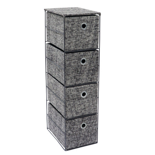 Organisez avec style grâce à notre tour de rangement en papier urbaine à 4 tiroirs.