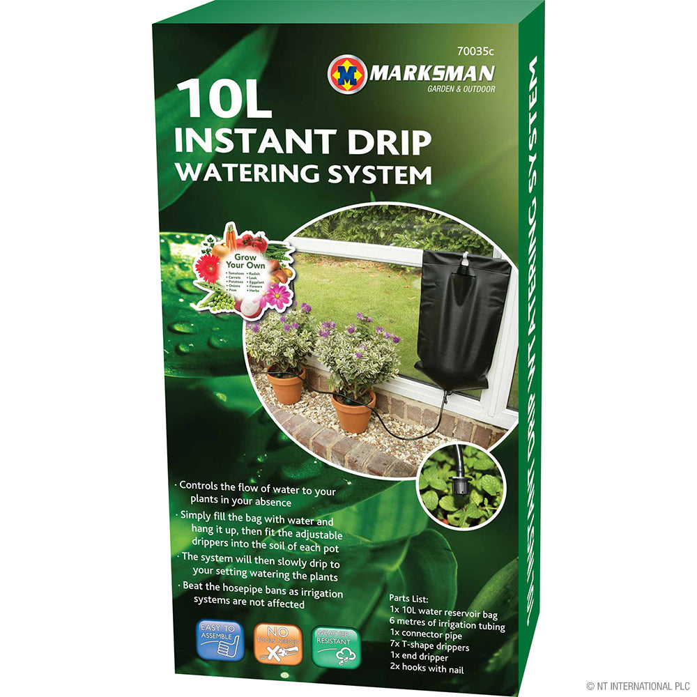 Jardinage sans effort : Système d'arrosage goutte à goutte instantané 10L.