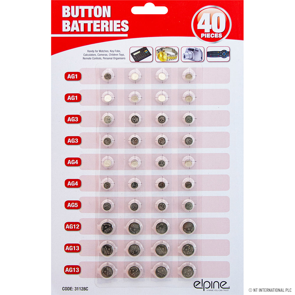 Get Reliable Power with 40-Pack 1.5V Button Cell Batteries | Long-lasting and Convenient