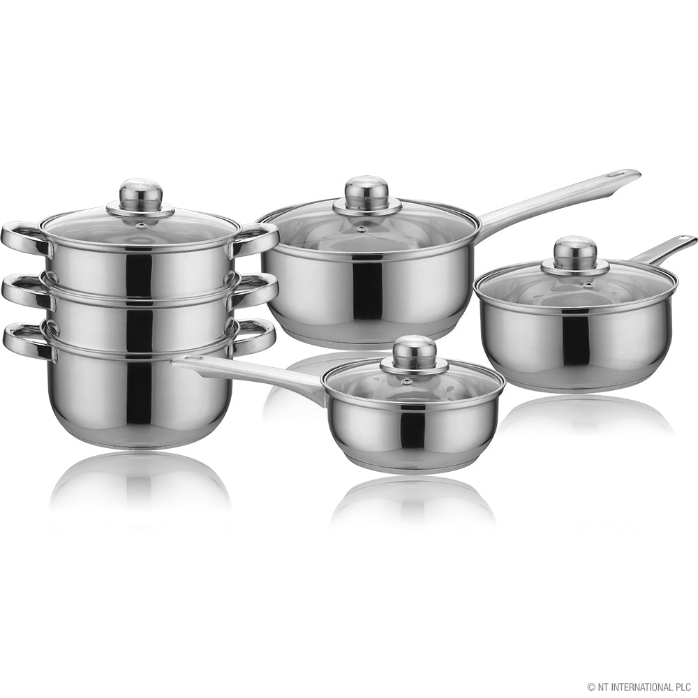 Ensemble de casseroles en acier inoxydable 6 pièces, complet avec cuiseur vapeur et casseroles