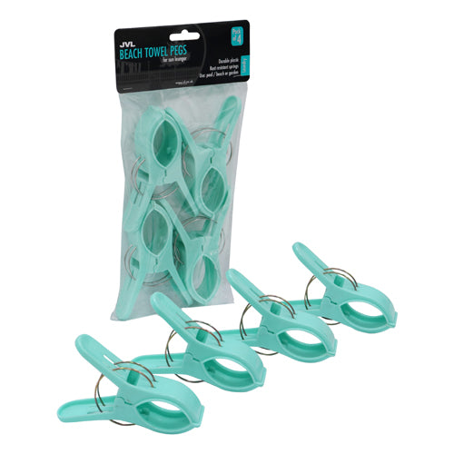 Secure Your Beach Towels with 4 Pack Beach Towel Pegs - Aqua.