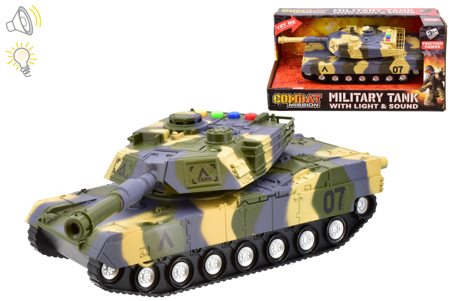 Explorez un jeu passionnant avec le char militaire à friction Sons et Lumières | Enrichissez l'aventure de votre enfant