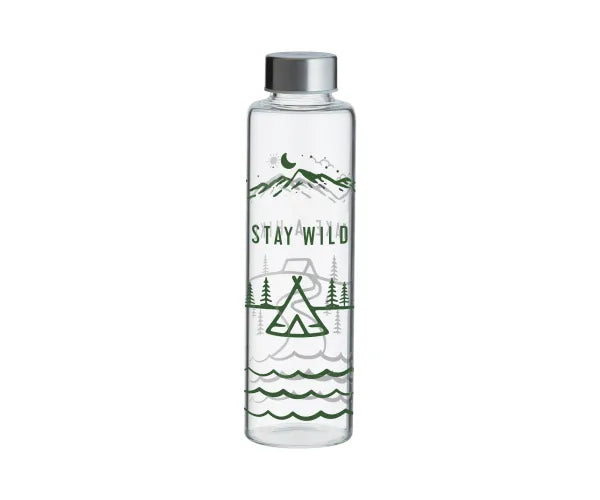 the Pure Stay Wild Glass Bottle 600ml – Eco-Friendly Hydration Solution.