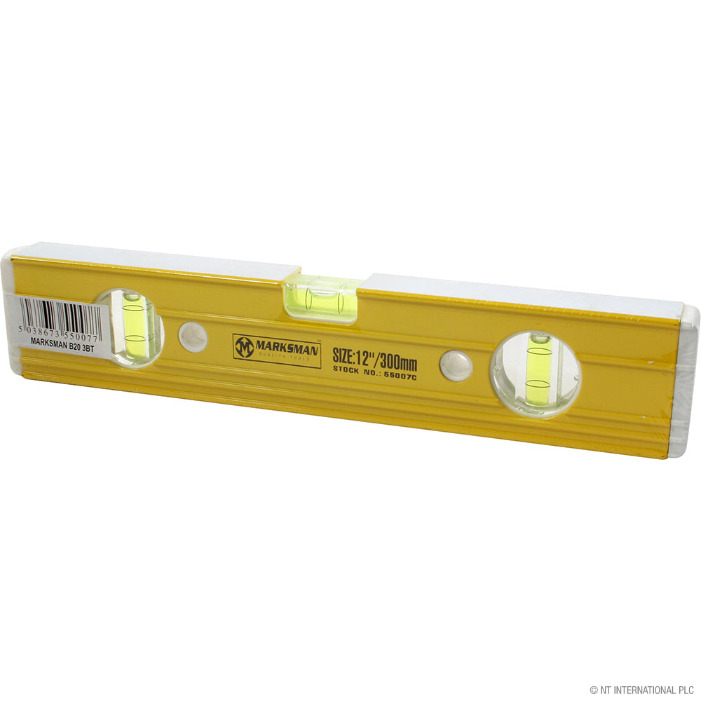 Niveau à bulle de précision de 30 cm (12 pouces) avec nervure de 1,5 mm - Outils de construction de qualité supérieure